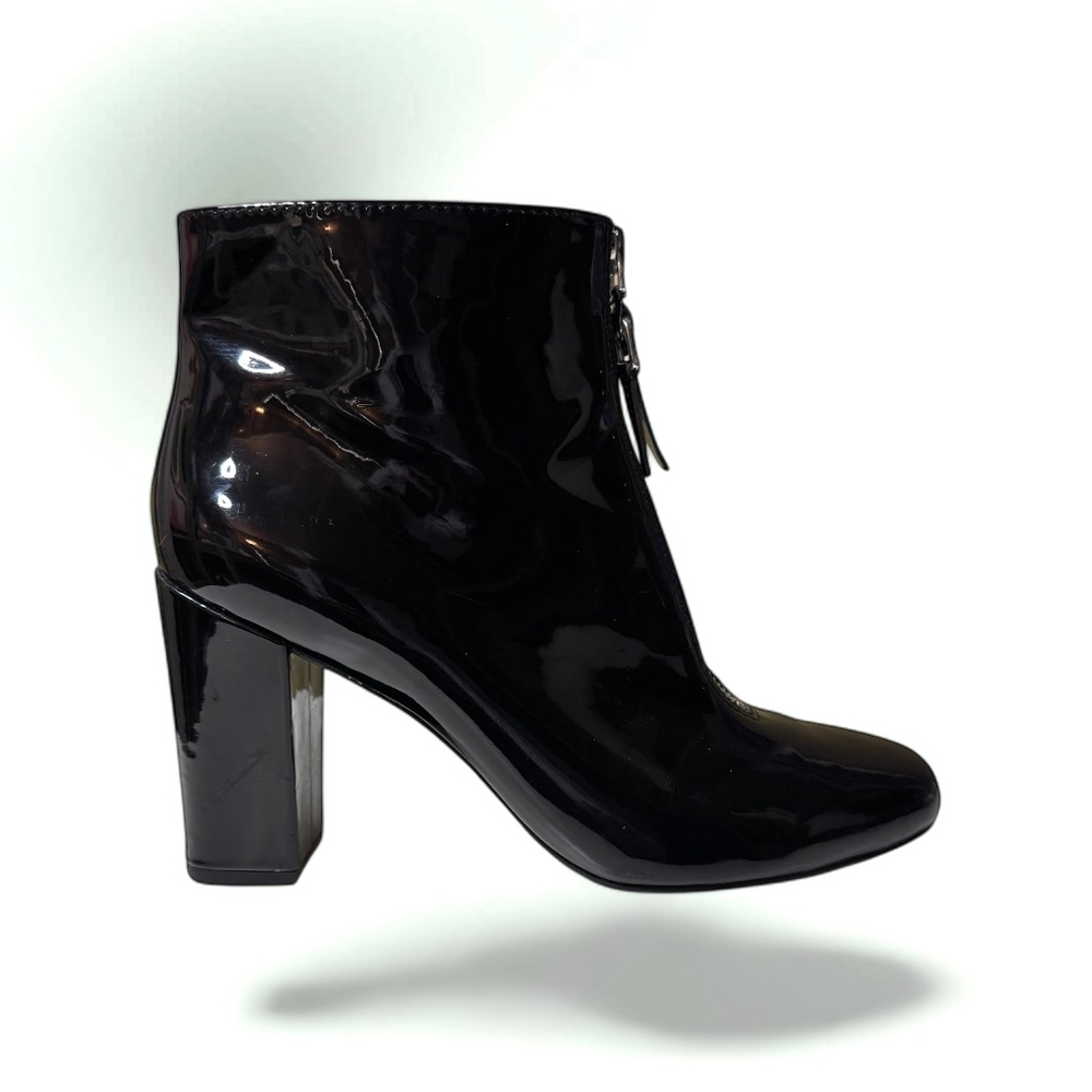 Tahari Black Patent Leather SARAH  Boots Booties BLACK  8.5 Retro 60's